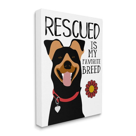 Stupell Industries Rescued is My Favorite Breed Doberman Pet Dog, 30 x 40, Designed by Ginger Oliphant