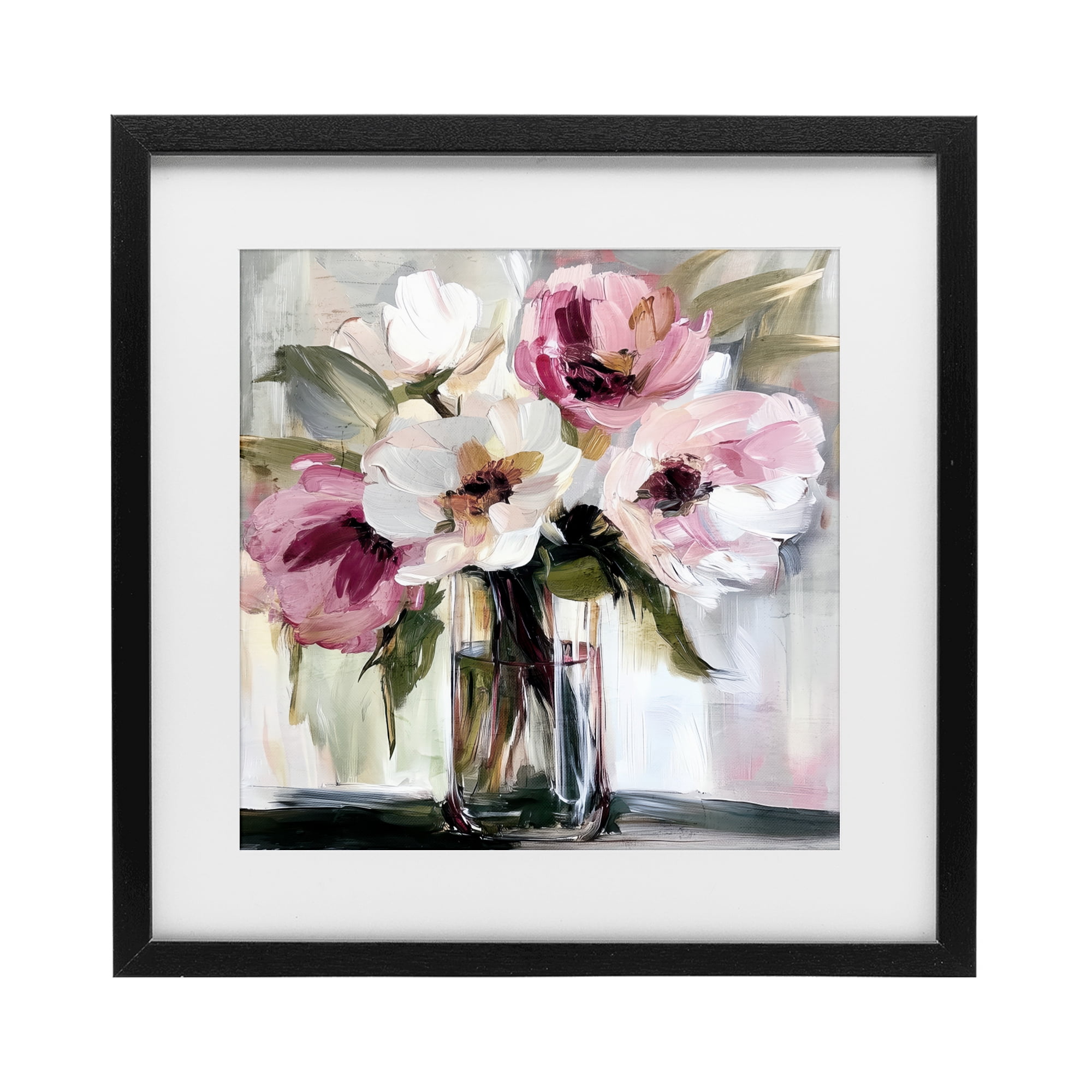 Stupell Industries Resonance Flower Vase Black Framed Print Under Glass, design by Annabelle Hall