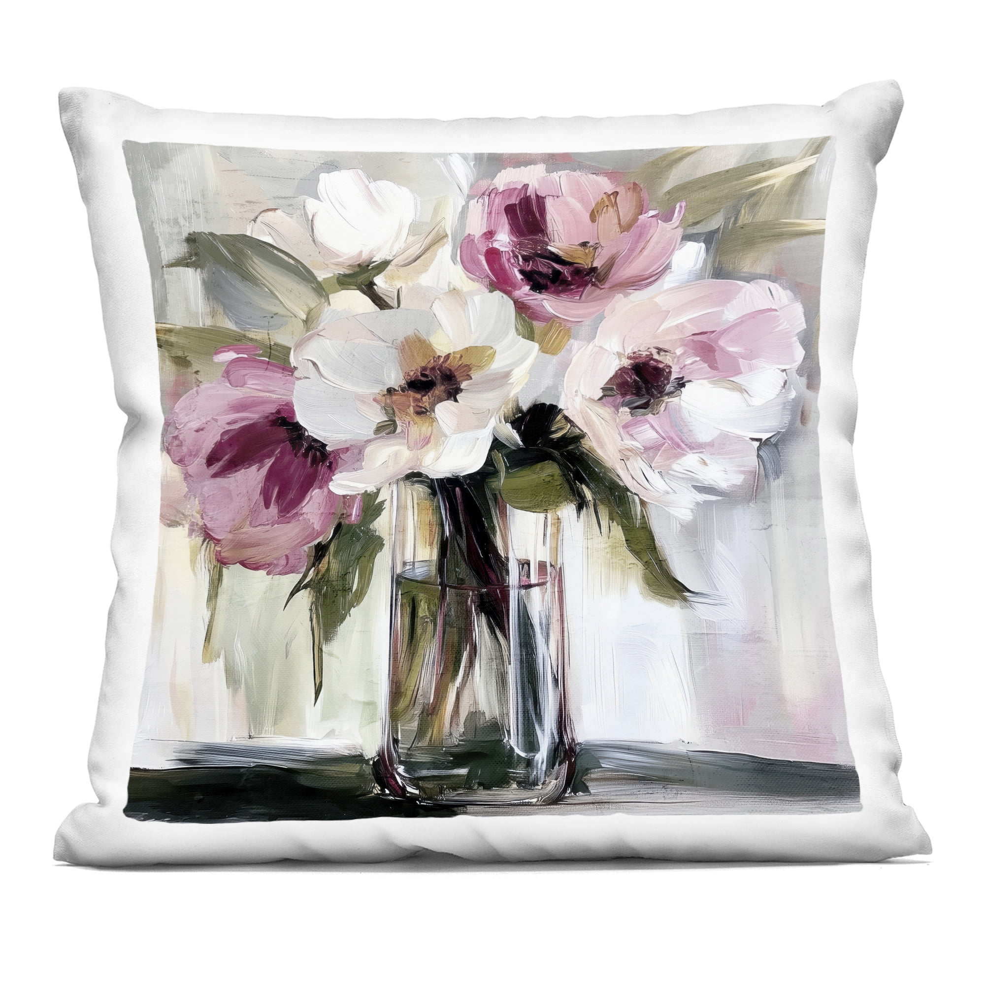 Stupell Industries Resonance Flower Vase Decorative Printed Throw Pillow, design by Annabelle Hall