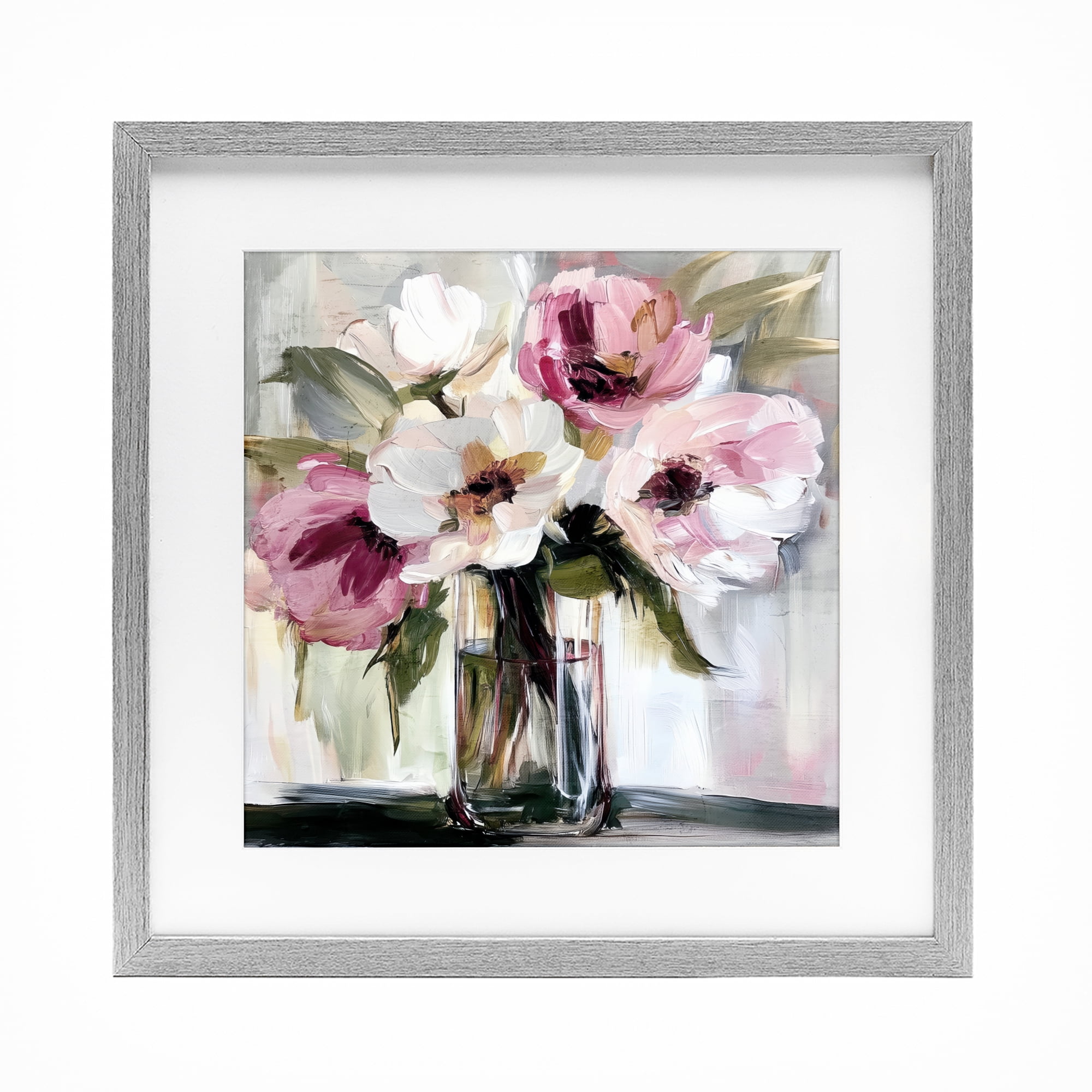 Stupell Industries Resonance Flower Vase Gray Framed Print Under Glass, design by Annabelle Hall