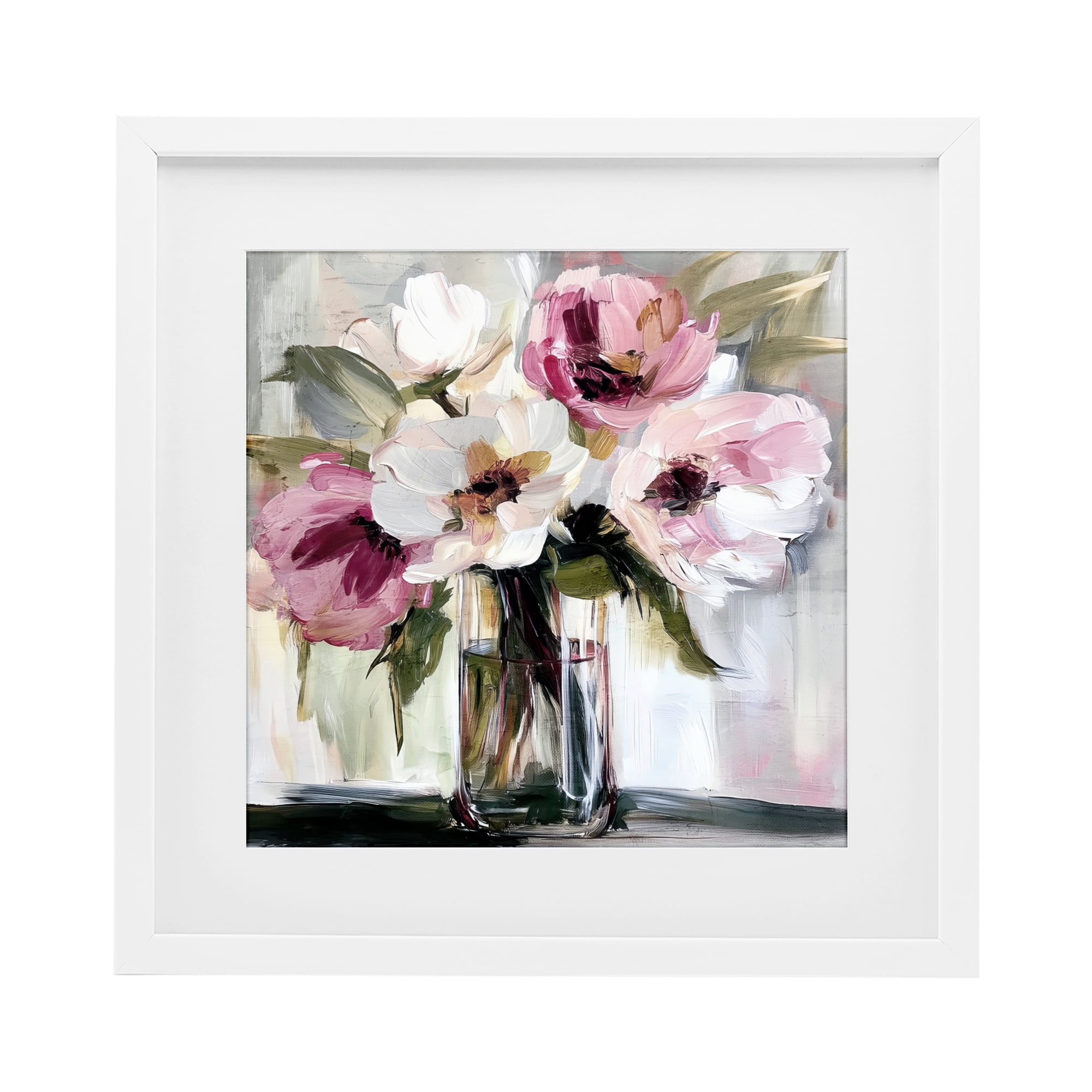 Stupell Industries Resonance Flower Vase White Framed Print Under Glass, design by Annabelle Hall