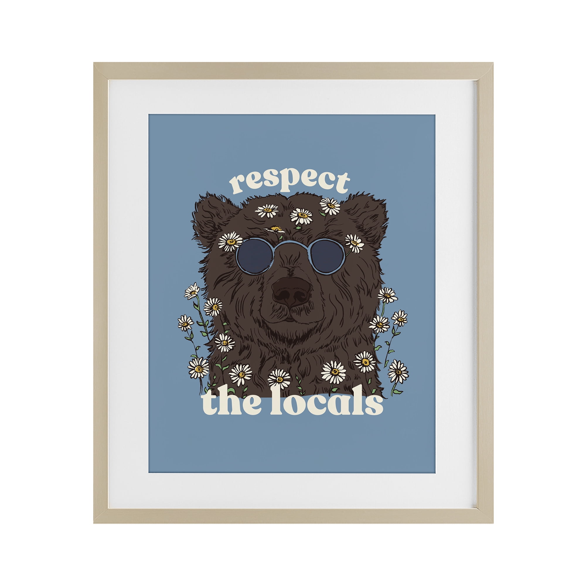 Stupell Industries Respect The Locals Bear Birch Framed Print Under Glass, design by Two If By Sea Studios