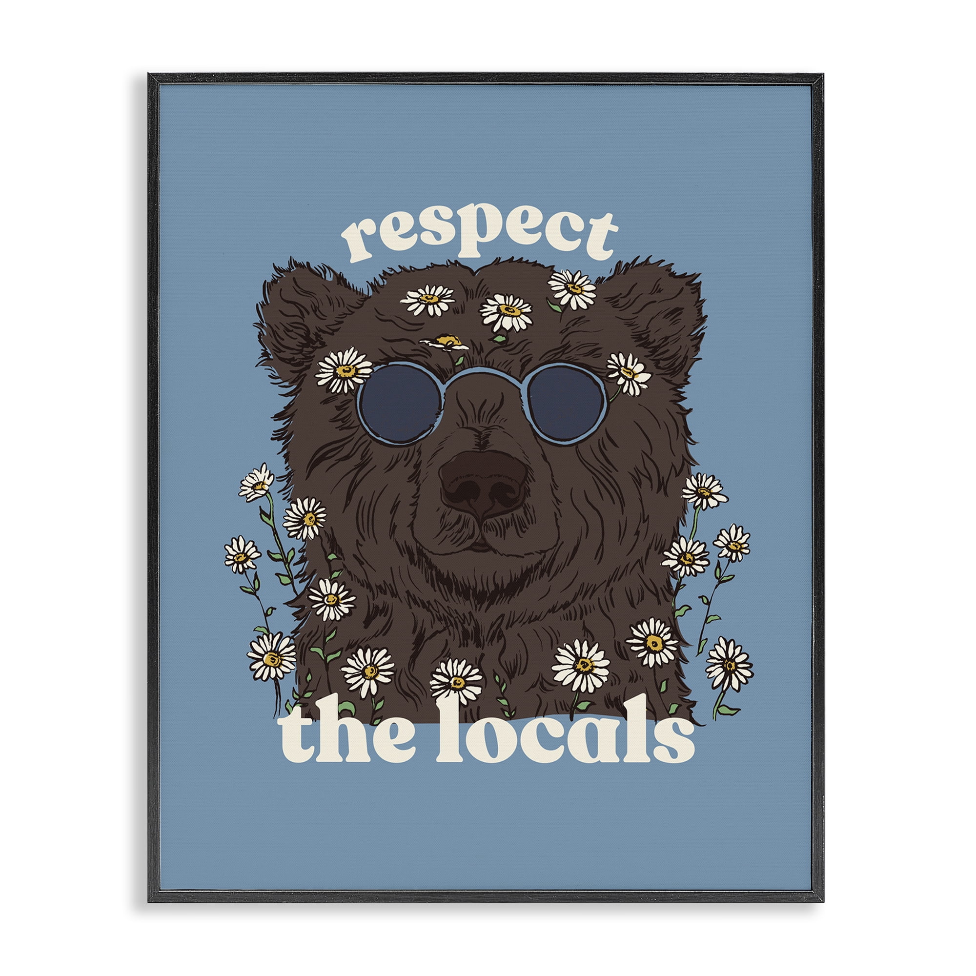 Stupell Industries Respect The Locals Bear Black Framed Giclee Art, design by Two If By Sea Studios