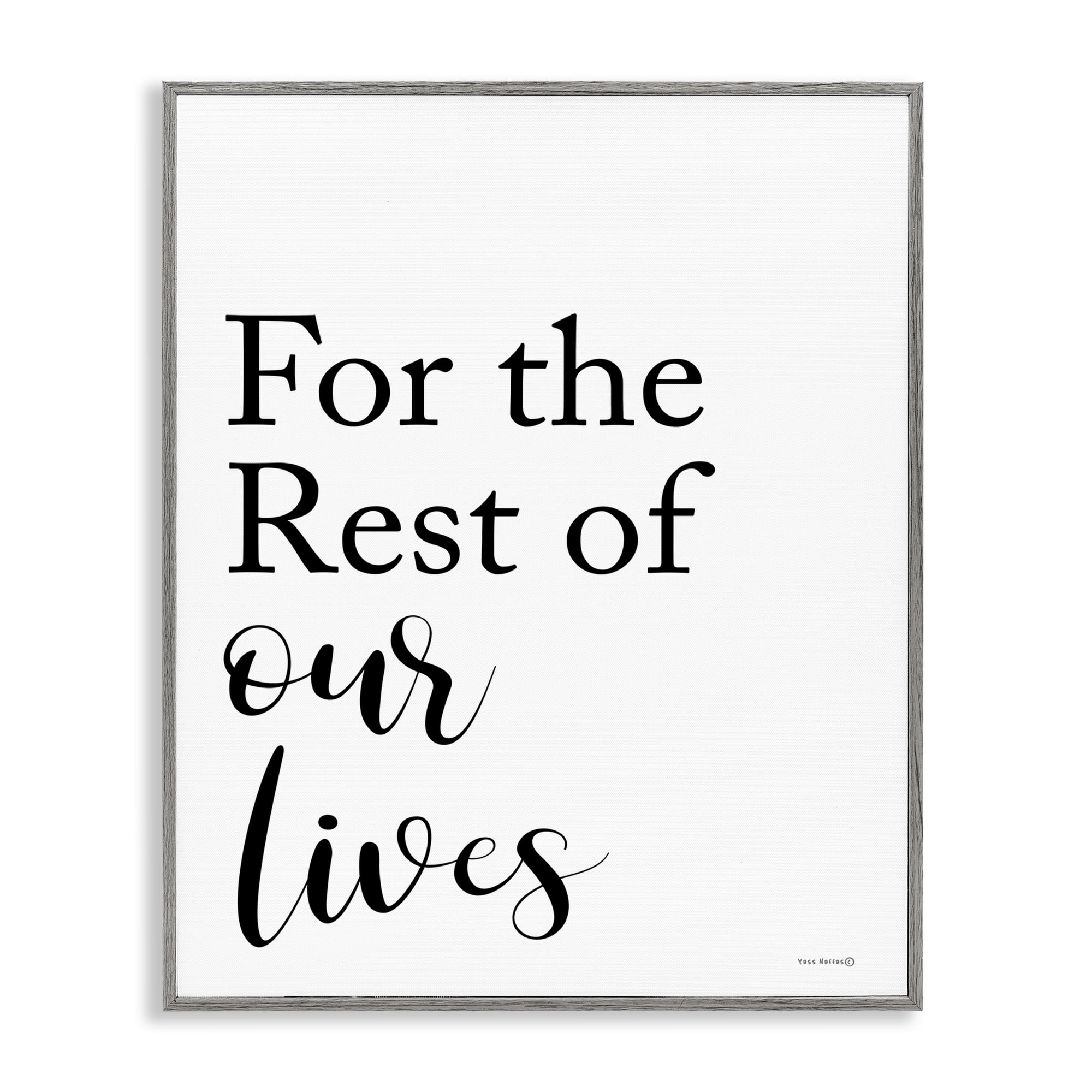 Stupell Industries Rest Of Our Lives Text & Numbers Painting Gray Framed Art Print Wall Art, 16 x 20