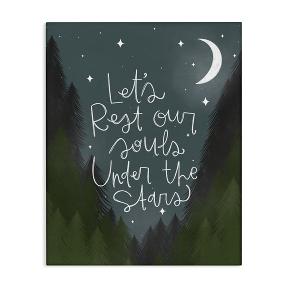 Stupell Industries Rest Our Souls Under Stars Quotes and Sayings Painting Wrapped Canvas Canvas Art Print Wall Art, 16 x 20