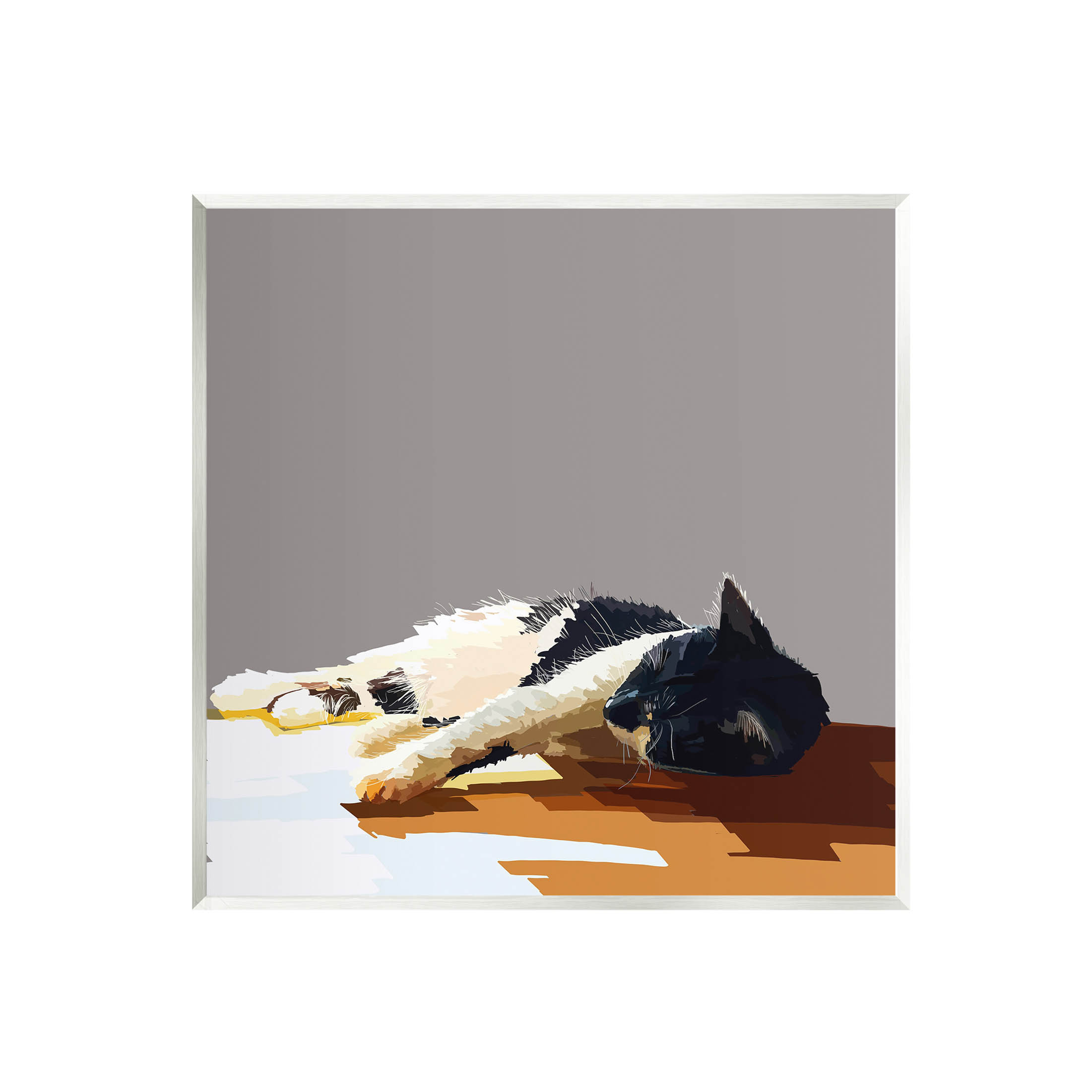 Stupell Industries Restful Cat Lying Down in Sunlight Graphic Art Unframed Art Print Wall Art, Design by Emily Kalina