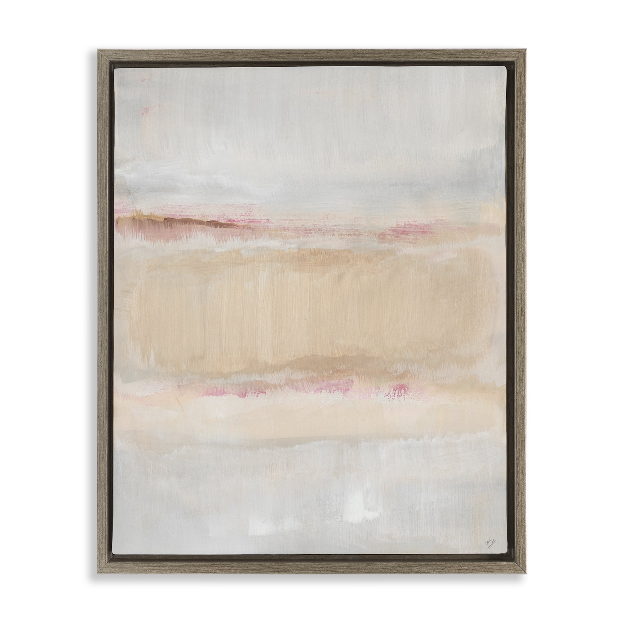 Stupell Industries Restful Misty Landscape Brown Framed Floater Canvas Wall Art, design by Lanie Loreth