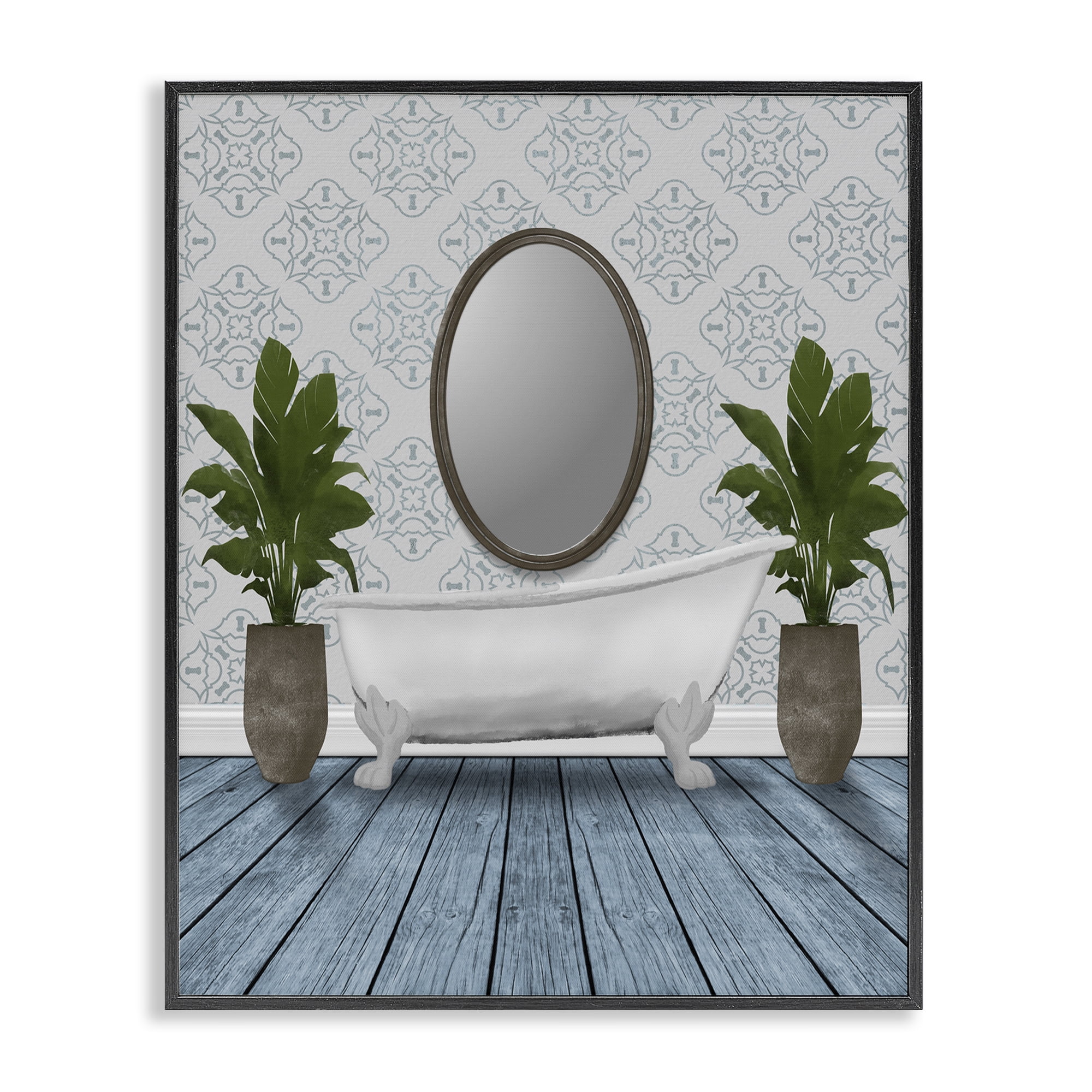 Stupell Industries Restful Wash Bathtub Black Framed Giclee Art, design by Marcus Prime