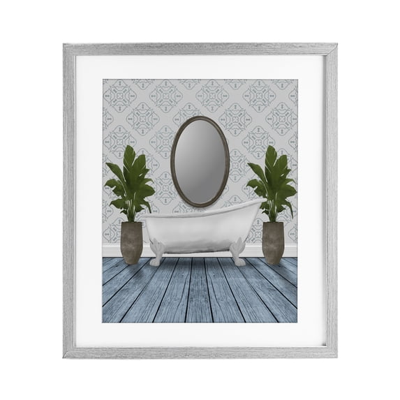 Stupell Industries French Country Restful Wash Bathtub Gray Framed Print Under Glass, 13 x 16, by Marcus Prime