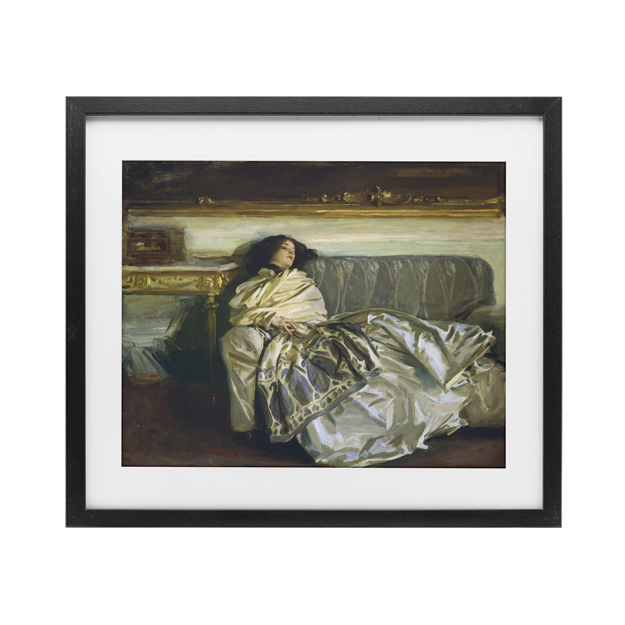 Stupell Industries Restful Woman Classic Black Framed Print Under Glass, design by Lil' Rue