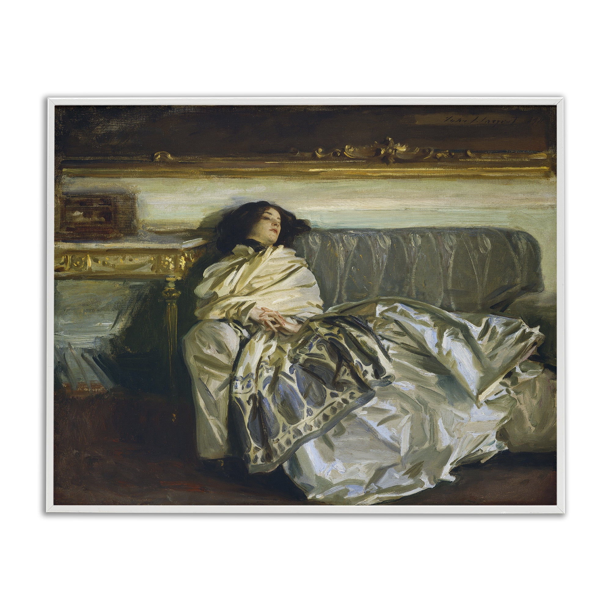Stupell Industries Restful Woman Classic White Framed Giclee Art, design by Lil' Rue