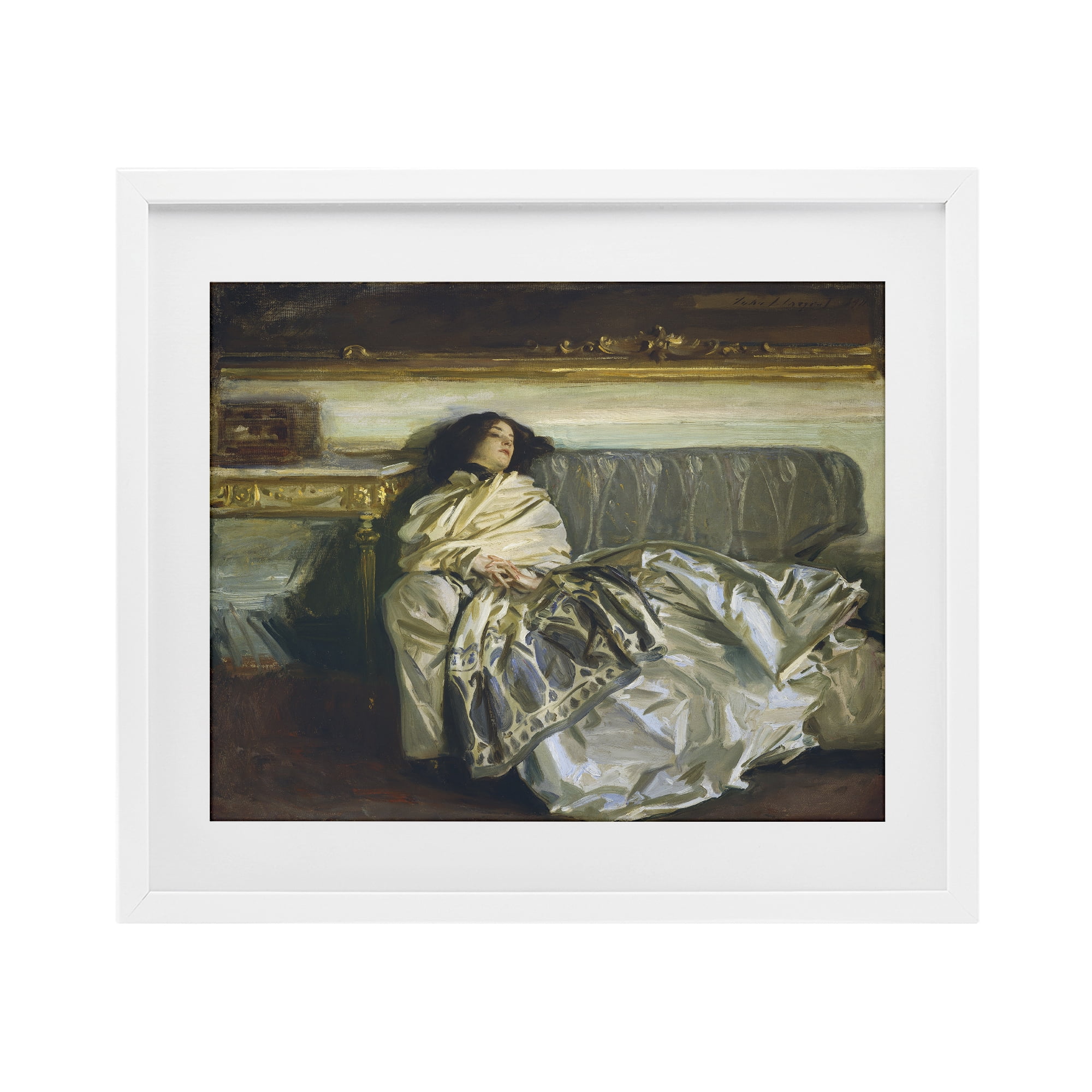 Stupell Industries Restful Woman Classic White Framed Print Under Glass, design by Lil' Rue