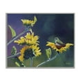 thumbnail image 1 of Stupell Industries Resting Birds on Sunflowers Plants & Flowers Painting Gray Framed Art Print Wall Art, 20 x 16, 1 of 2