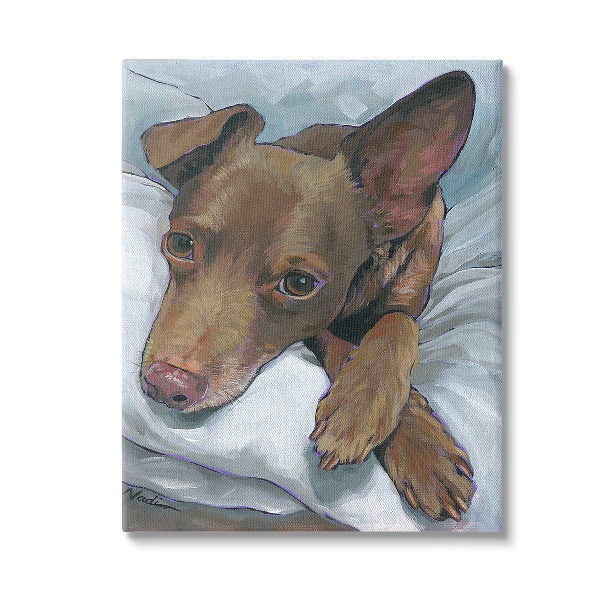 Stupell Industries Resting Dog Portrait Animals & Insects Painting Gallery Wrapped Canvas Art Print Wall Art, 30 x 40