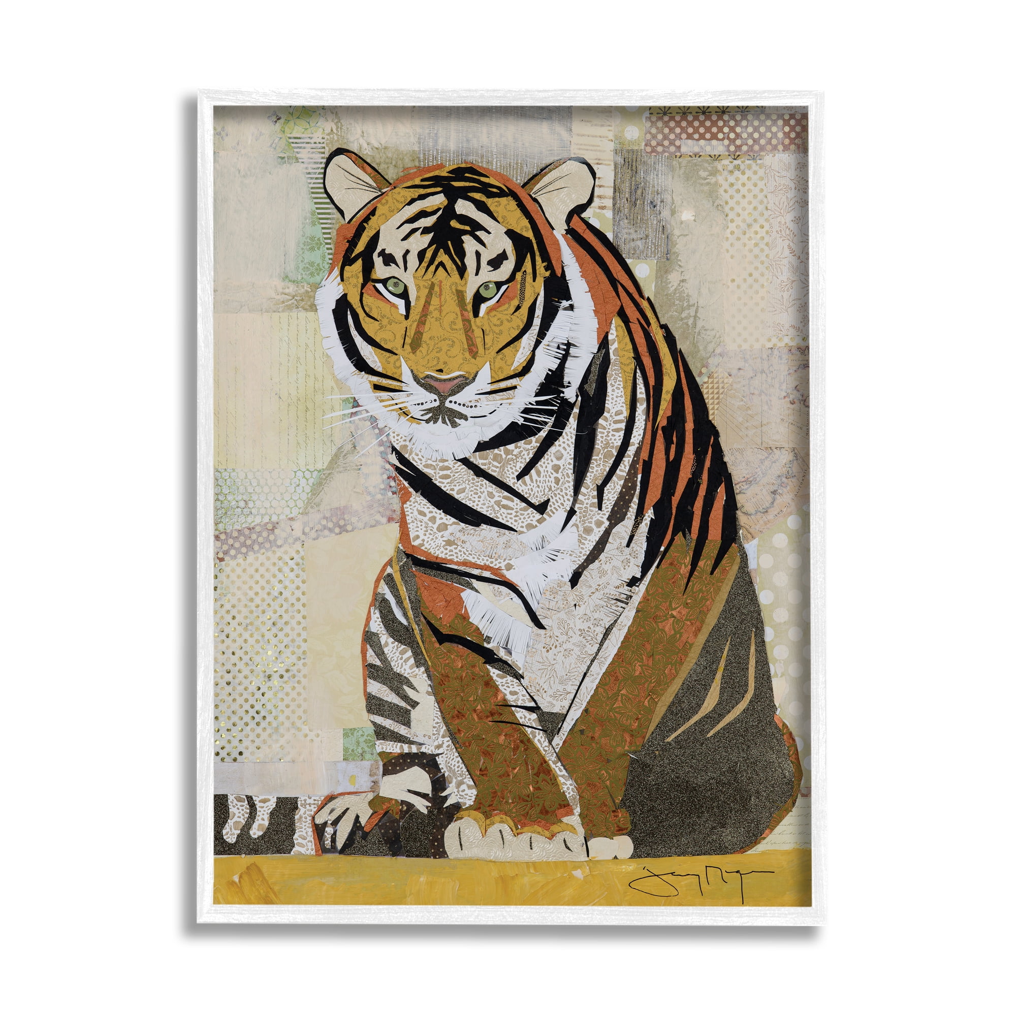 Stupell Industries Resting Jungle Tiger over Abstract Patterns, 16 x 20, Designed by Jenny McGee