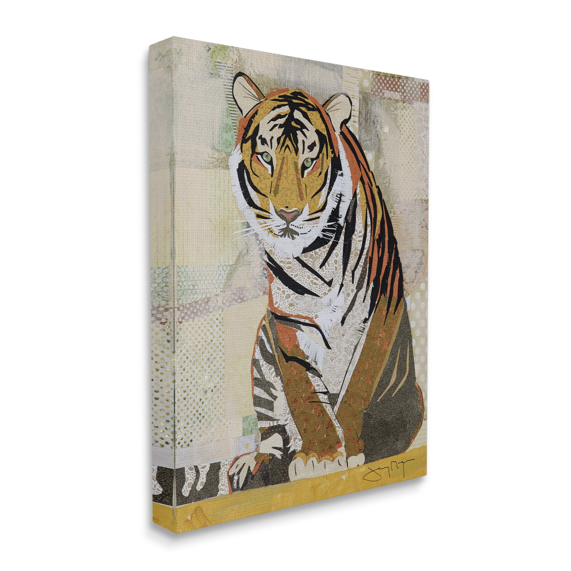 Stupell Industries Resting Jungle Tiger over Abstract Patterns, 24 x 30, Designed by Jenny McGee