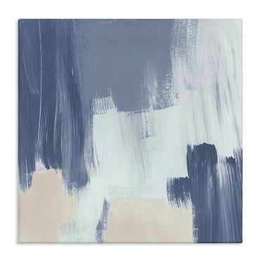 Stupell Industries Restless Blue Mind Abstract Abstract Painting Gallery Wrapped Canvas Art Print Wall Art, 17 x 17