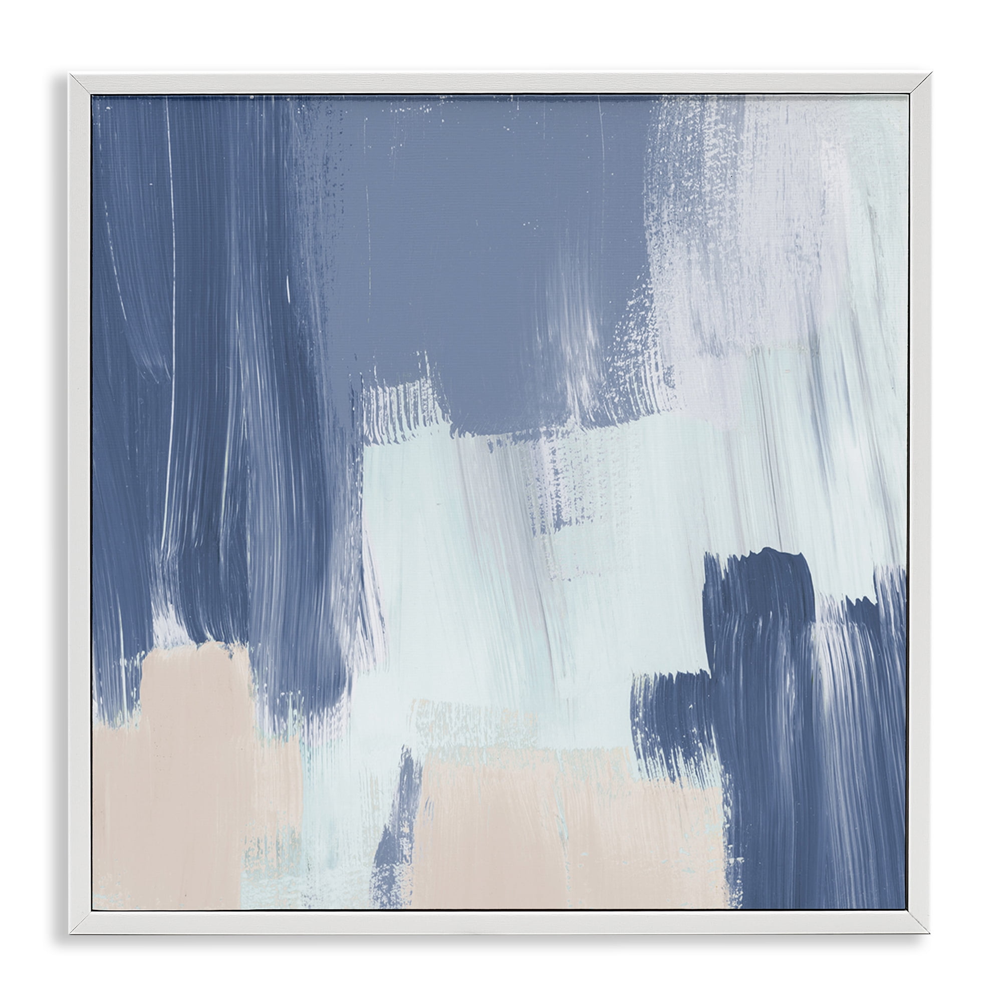 Stupell Industries Restless Blue Mind Abstract Abstract Painting White Framed Art Print Wall Art, 17 x 17