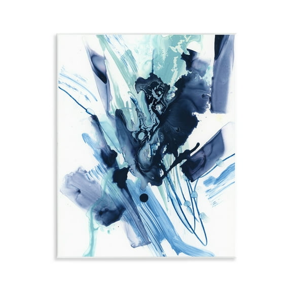 Stupell Industries Restless Blue Splash Abstract Painting Unframed Art Print Wall Art, 11 x 14