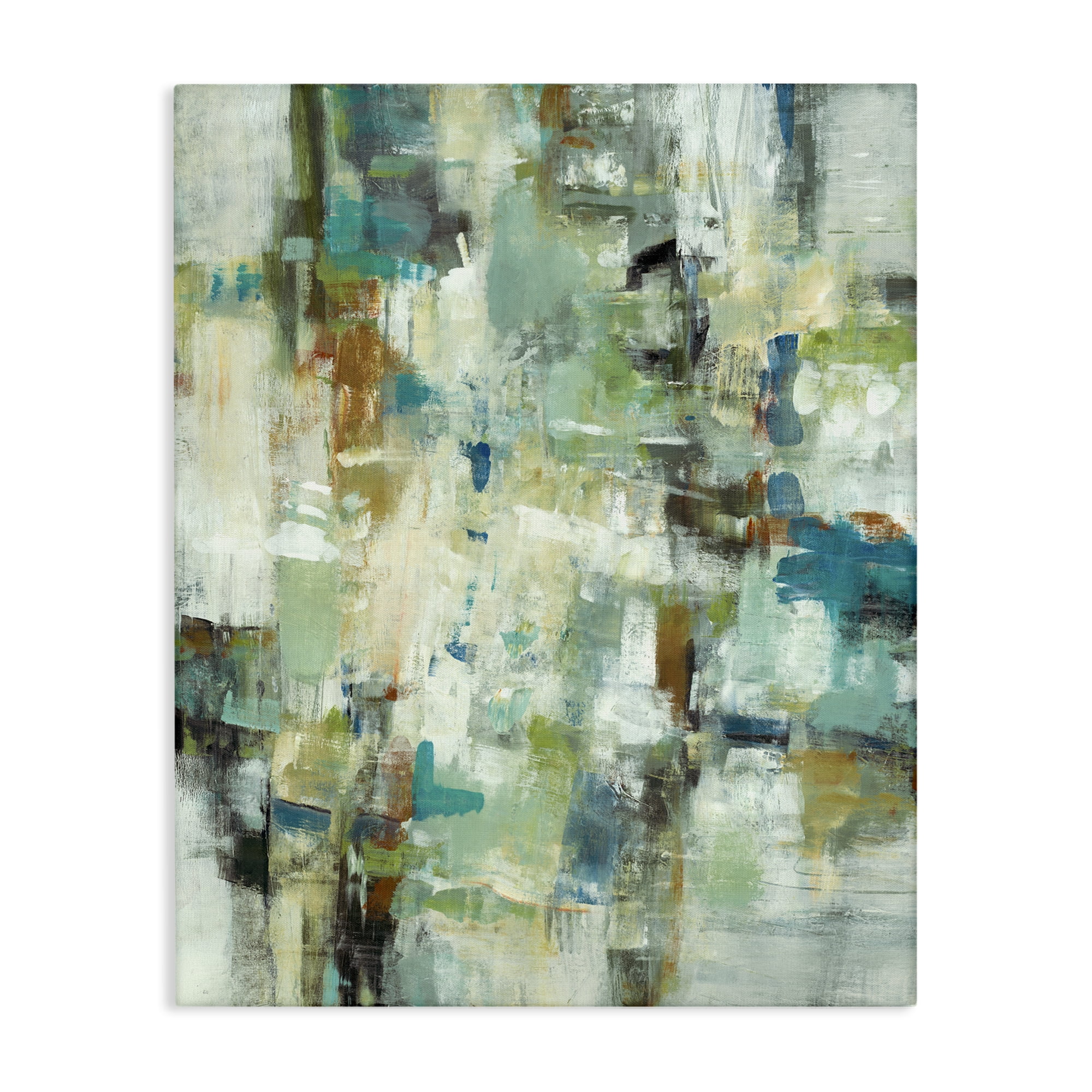 Stupell Industries Restless Green Abstraction Abstract Painting Wrapped Canvas Art Print Wall Art, 36 x 48