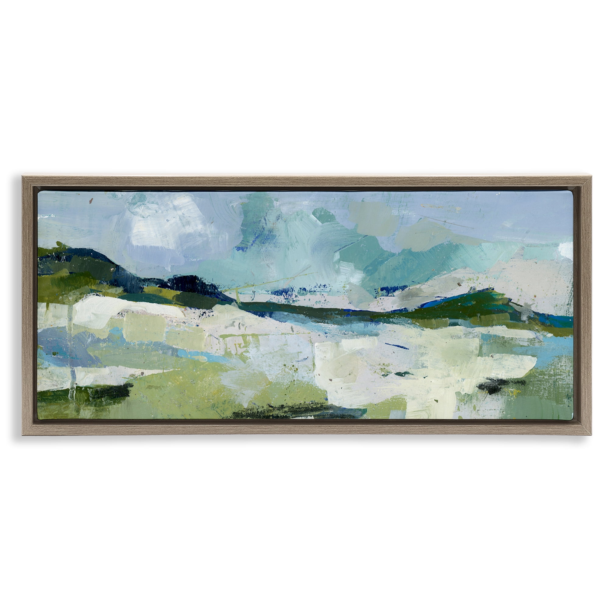 Stupell Industries Restless Landscape Impression Abstract Painting Brown Floater Framed Canvas Art Print Wall Art, 25 x 11