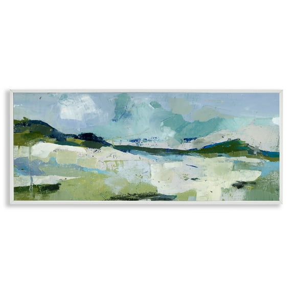 Stupell Industries Restless Landscape Impression Abstract Painting White Framed Art Print Wall Art, 30 x 13