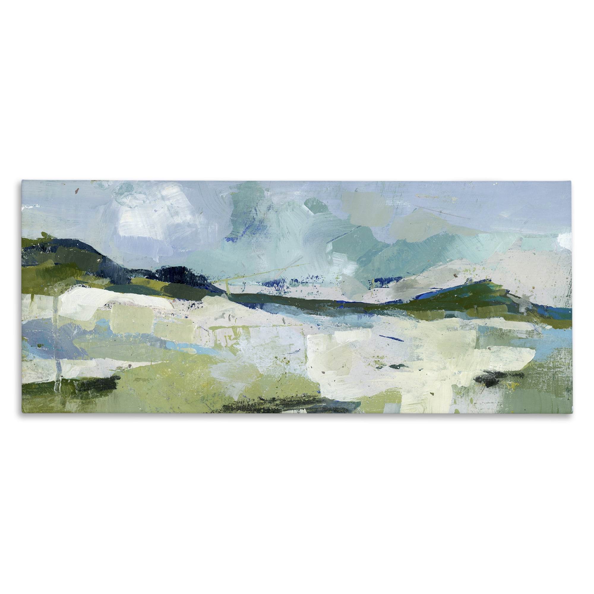 Stupell Industries Restless Landscape Impression Abstract Painting Wrapped Canvas Art Print Wall Art, 30 x 13