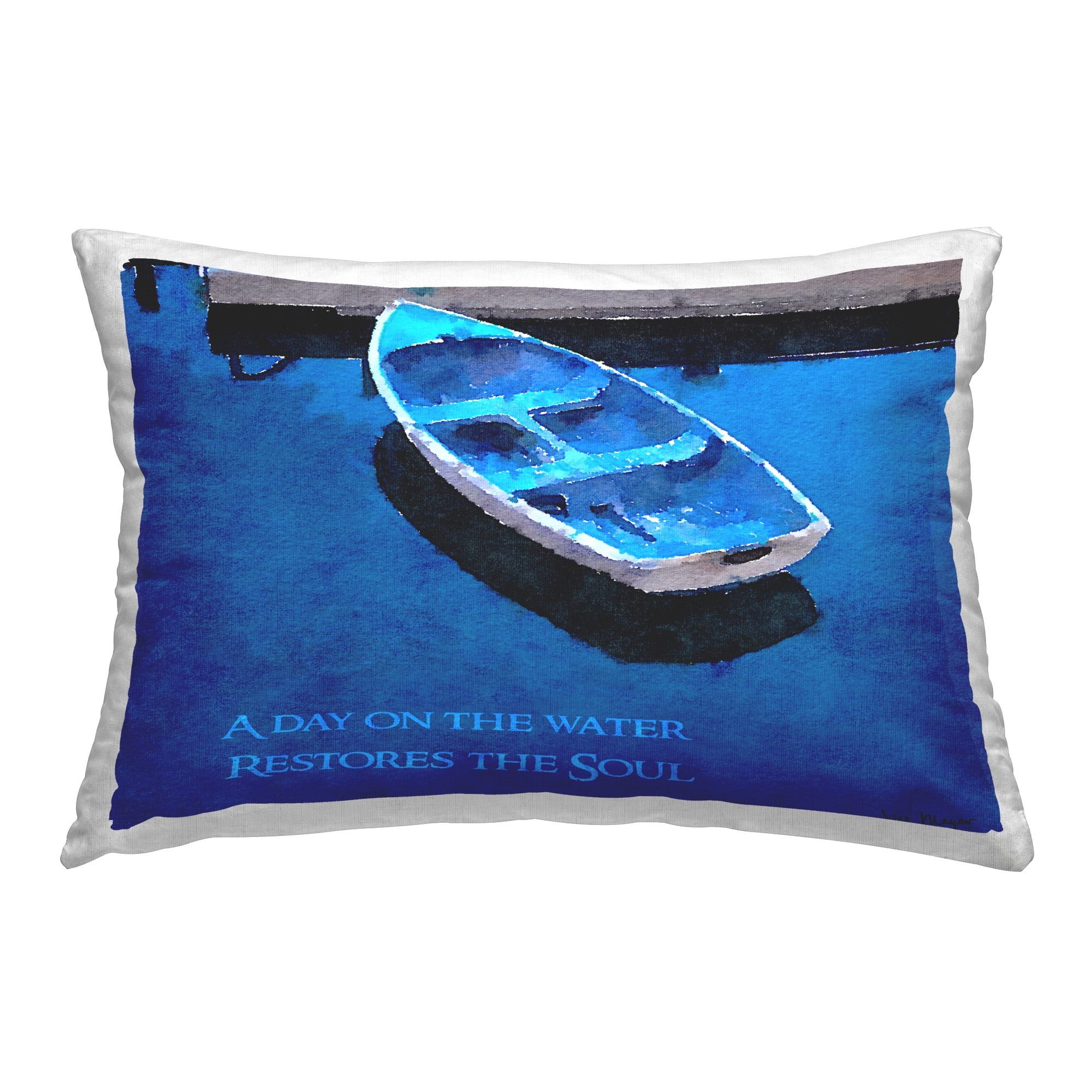 Stupell Industries Restore The Soul Boat Decorative Printed Throw Pillow Design by Jill Meyer