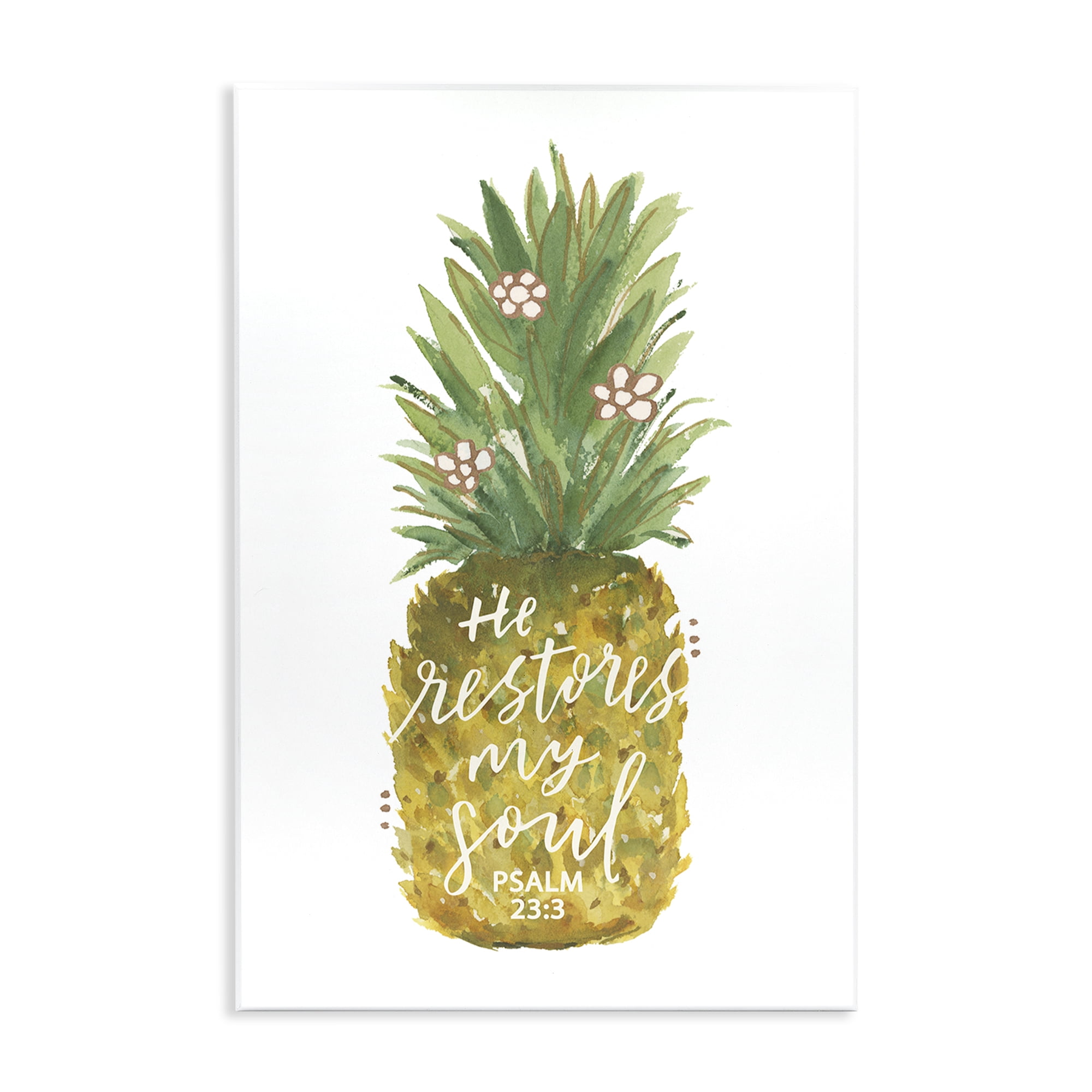 Stupell Industries Restores My Soul Pineapple Religious & Spiritual Painting Unframed Art Print Wall Art, 13 x 19
