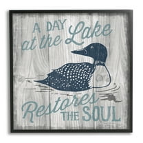 Stupell Industries Restores the Soul Phrase Animals & Insects Painting Black Framed Art Print Wall Art, 12 x 12