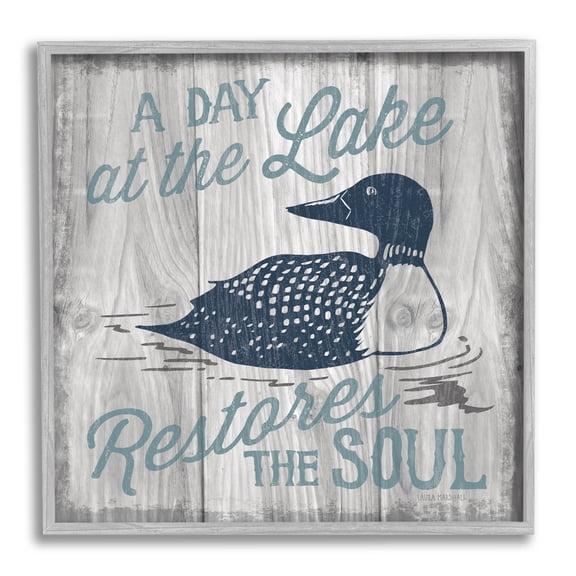Stupell Industries Restores the Soul Phrase Animals & Insects Painting Gray Framed Art Print Wall Art, 12 x 12