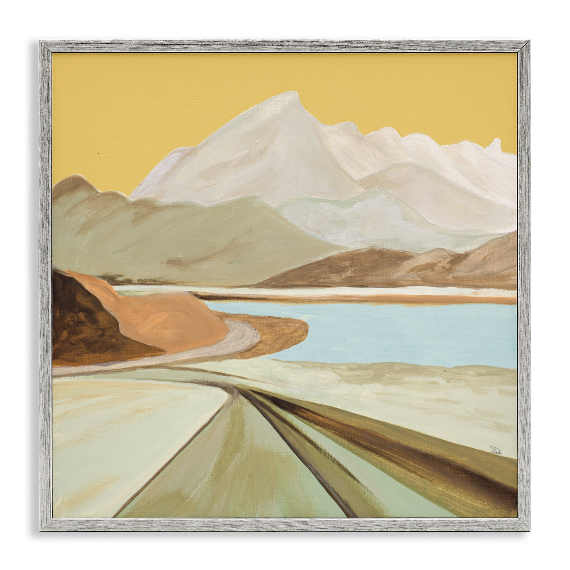 Stupell Industries Retorno Mountain Sunrise Gray Framed Giclee Art, design by Patricia Pinto