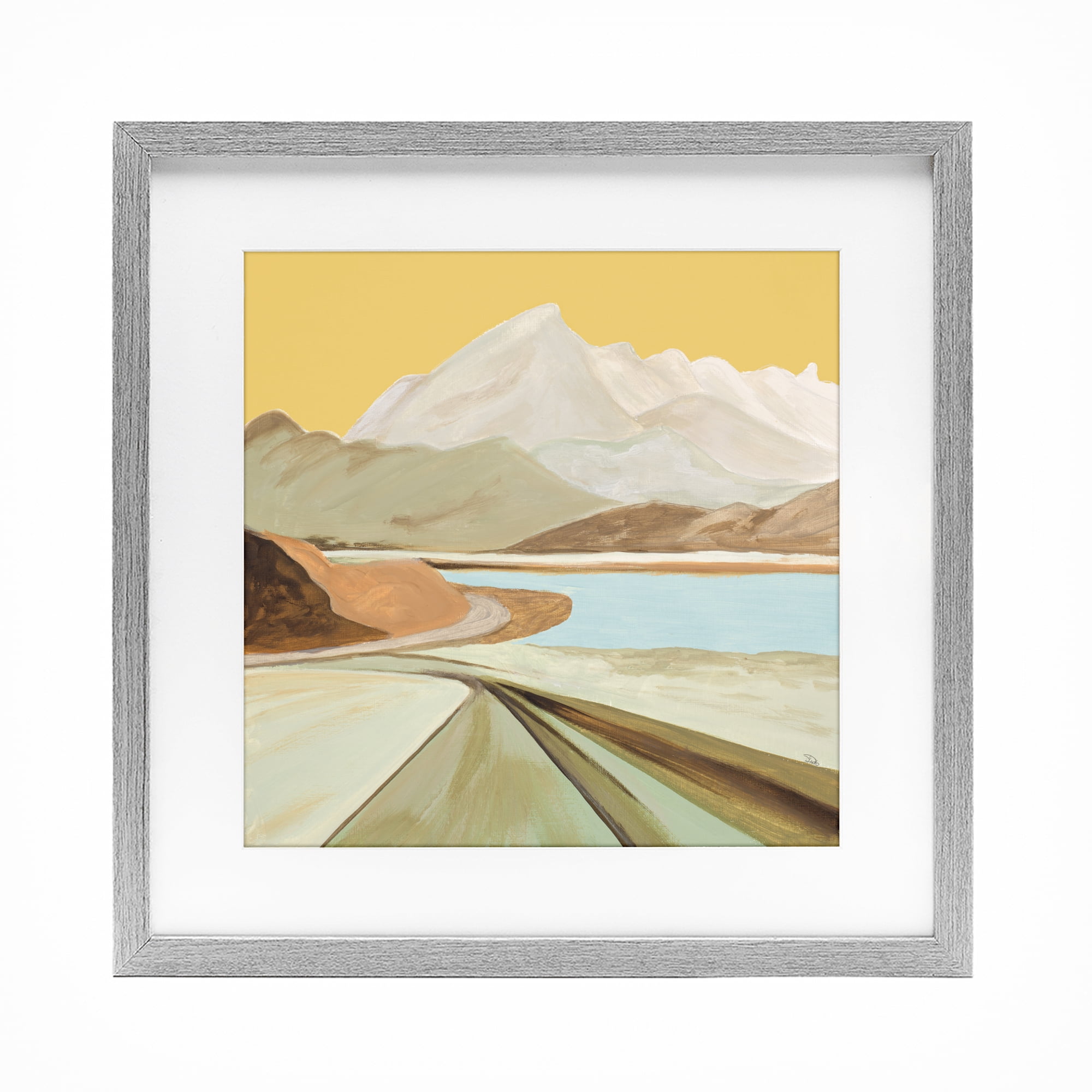 Stupell Industries Retorno Mountain Sunrise Gray Framed Print Under Glass, design by Patricia Pinto