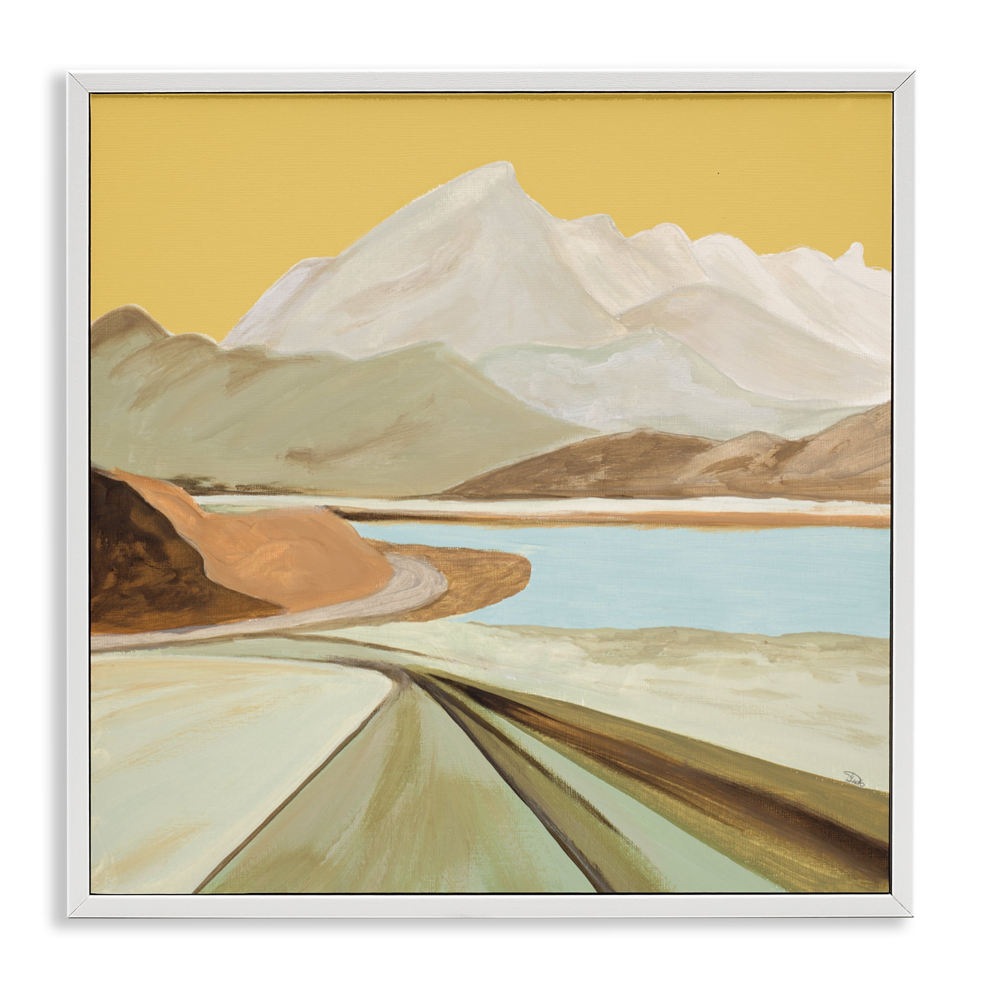 Stupell Industries Retorno Mountain Sunrise White Framed Giclee Art, design by Patricia Pinto