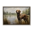 thumbnail image 1 of Stupell Industries Retriever Dog & Pond Landscape Painting Brown Floater Framed Canvas Art Print Wall Art, 25 x 17, 1 of 10