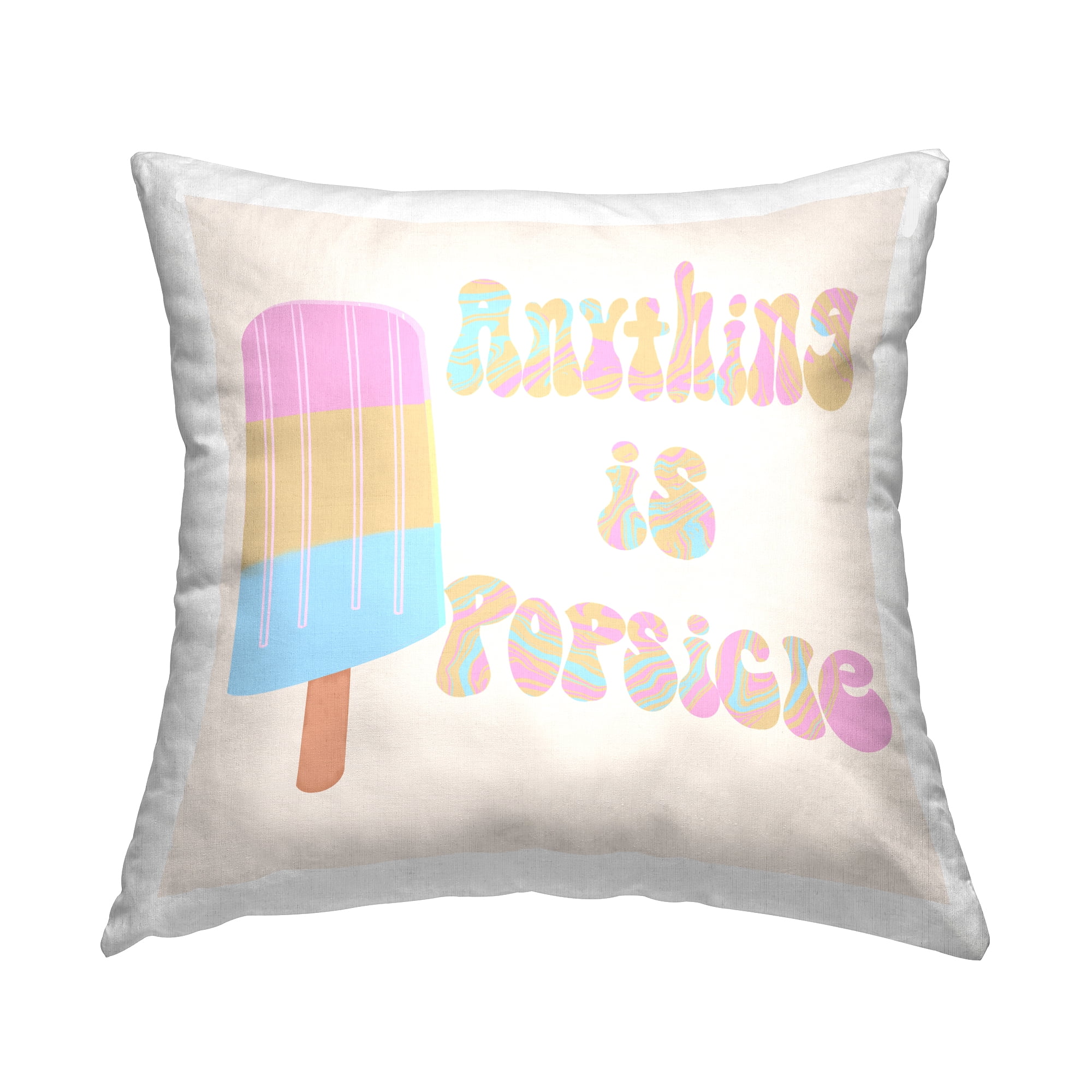 Stupell Industries Retro Anything Is Popsicle Square Decorative Printed Throw Pillow, 18 x 18,