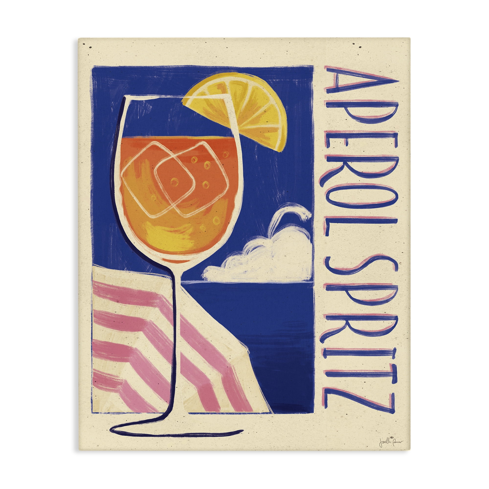 Stupell Industries Retro Aperol Spritz Food & Beverage Painting Wrapped Canvas Art Print Wall Art, 24 x 30