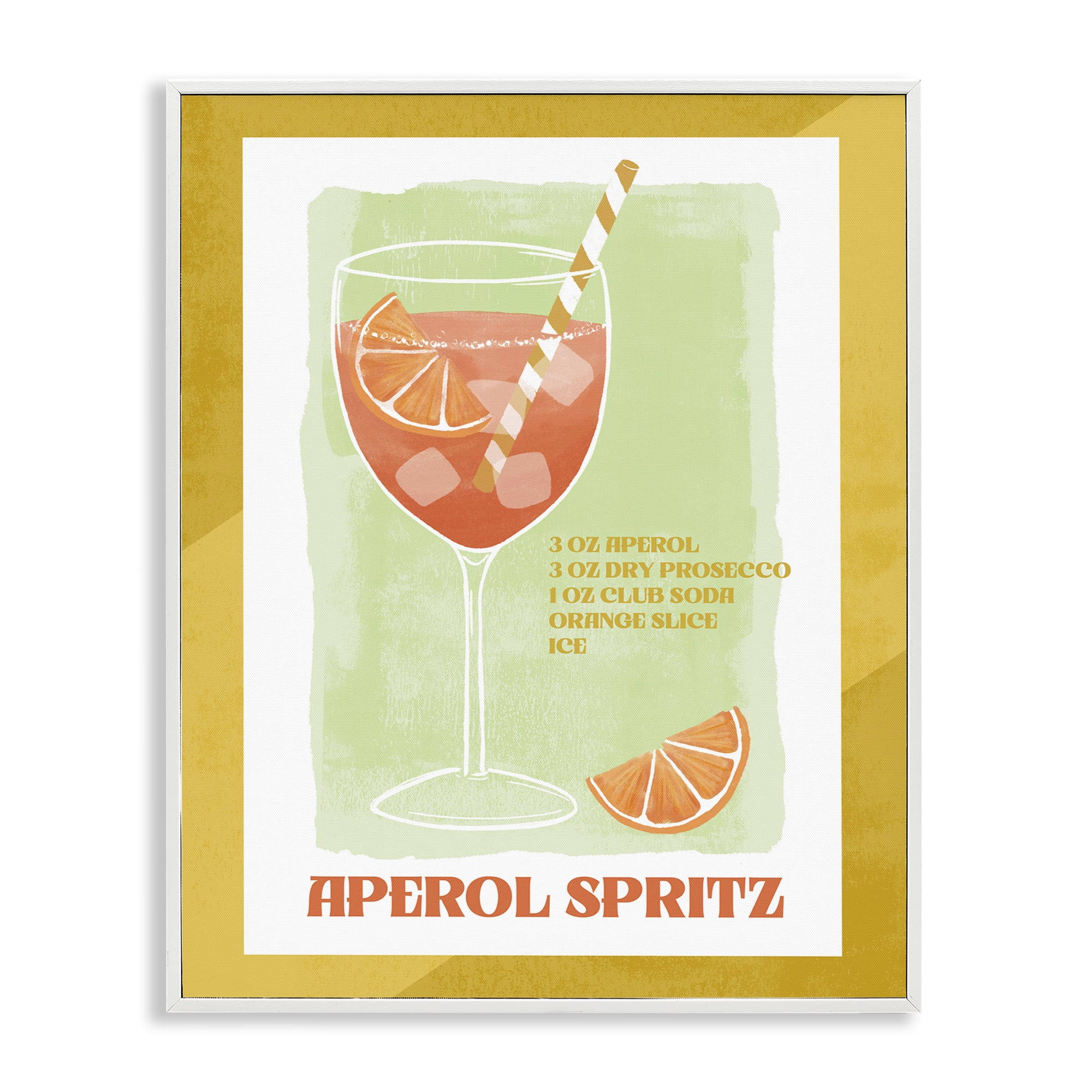 Stupell Industries Retro Aperol Spritz Recipe Food & Beverage Painting White Framed Art Print Wall Art, 11 x 14
