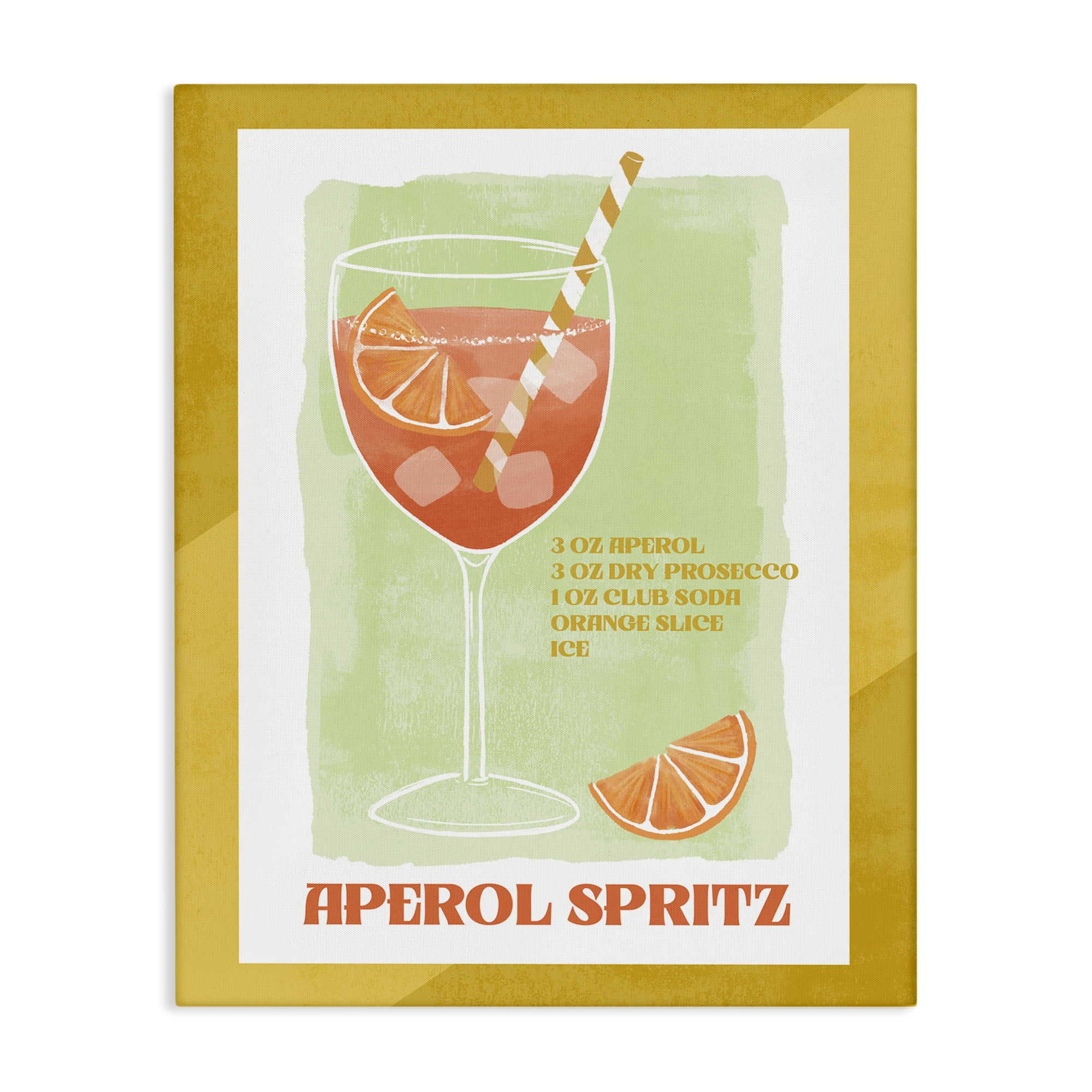 Stupell Industries Retro Aperol Spritz Recipe Food & Beverage Painting Wrapped Canvas Art Print Wall Art, 16 x 20