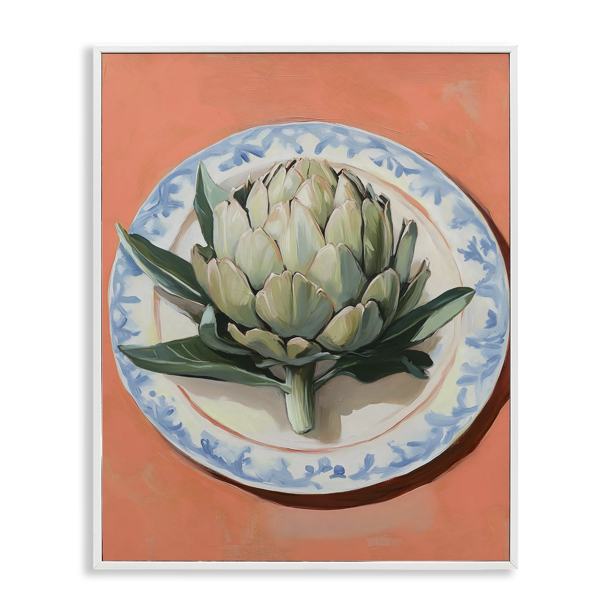 Stupell Industries Retro Artichoke over Orange White Framed Giclee Art, design by The Prints Vibe
