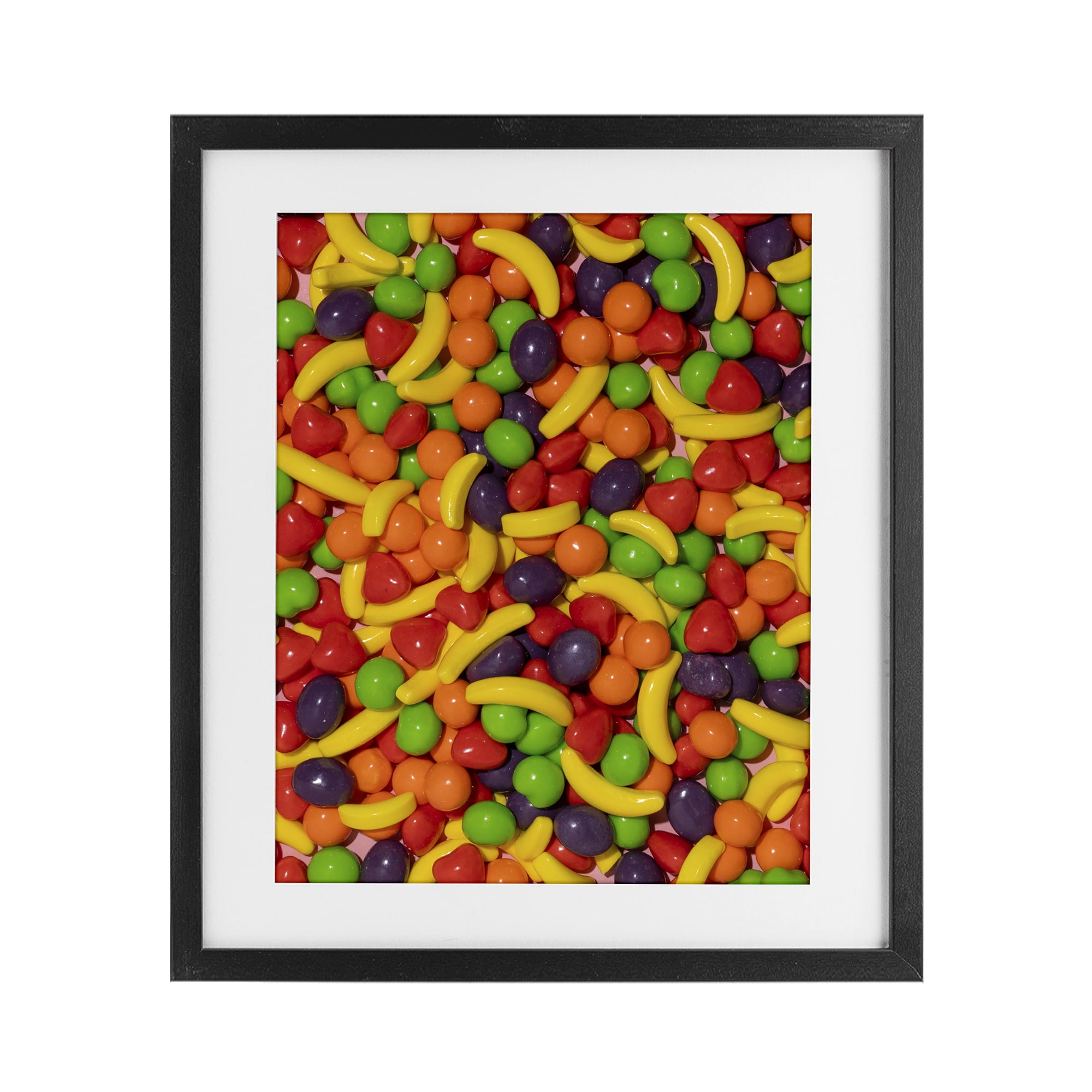 Stupell Industries Retro Assorted Fruit Candy Black Framed Print Under Glass, design by LISH Creative