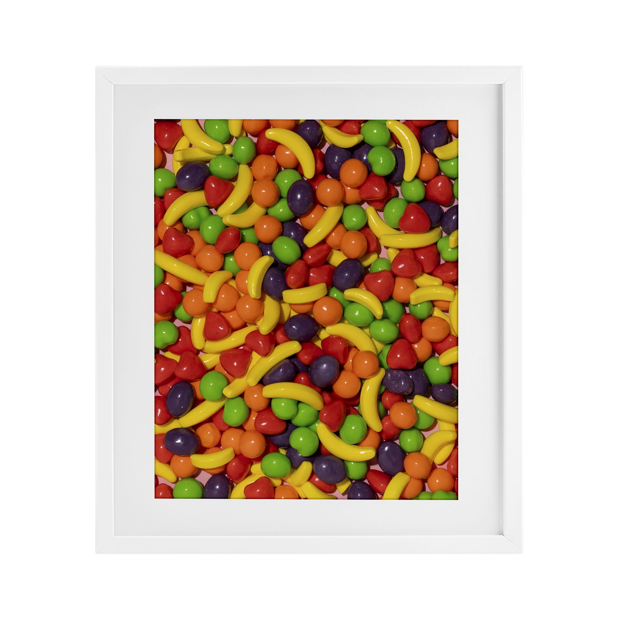 Stupell Industries Retro Assorted Fruit Candy White Framed Print Under Glass, design by LISH Creative