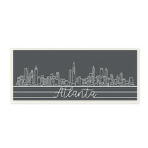 Stupell Industries Retro Atlanta Georgia City Skyline Geometric Linework Town & City Painting Unframed Art Print Wall Art, 7 x 17
