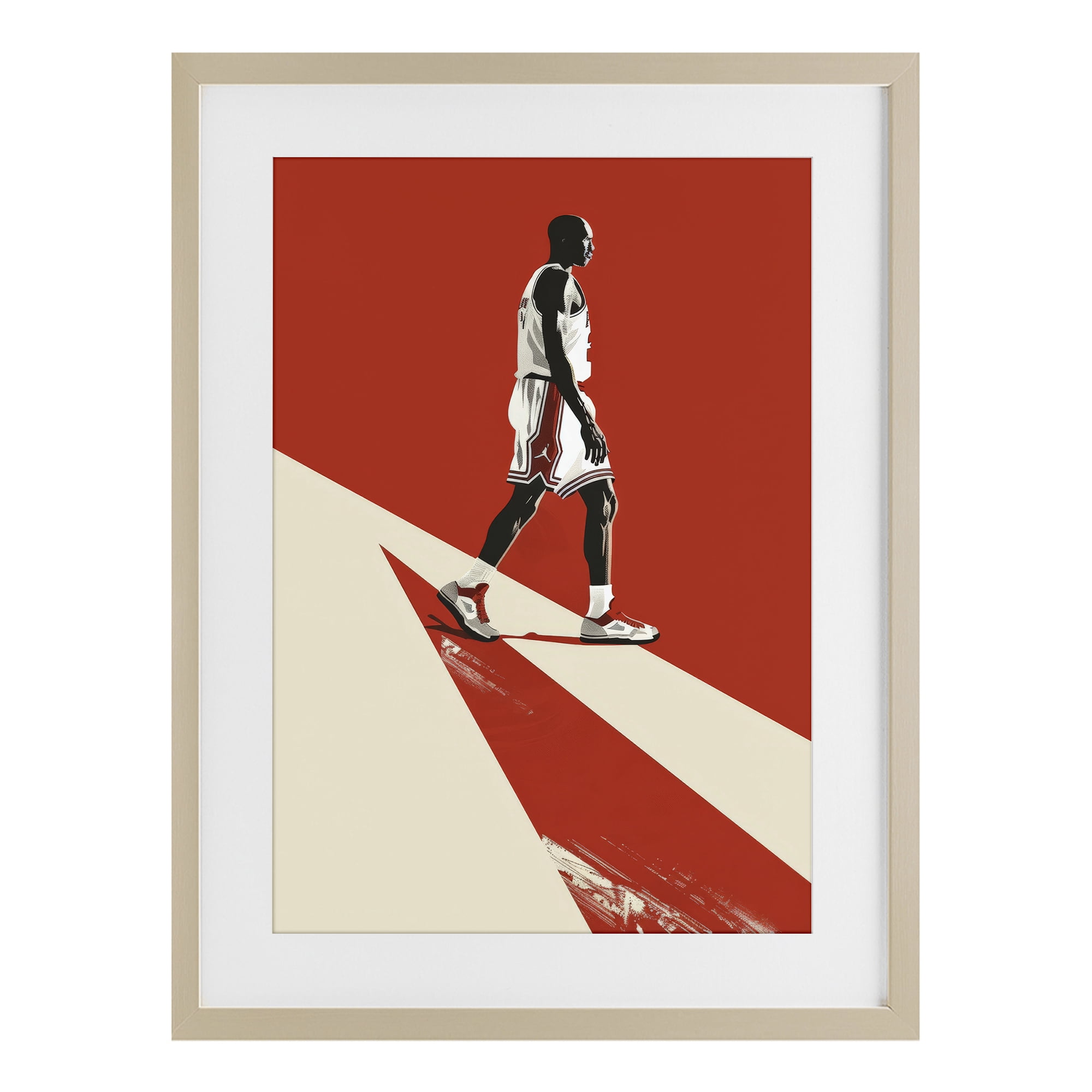 Stupell Industries Retro Basketball Legend Birch Framed Print Under Glass, design by Ray Powers