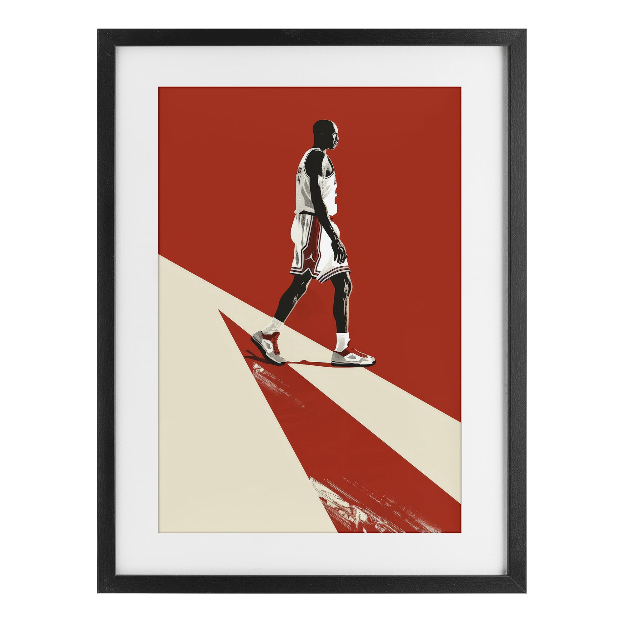 Stupell Industries Retro Basketball Legend Black Framed Print Under Glass, design by Ray Powers