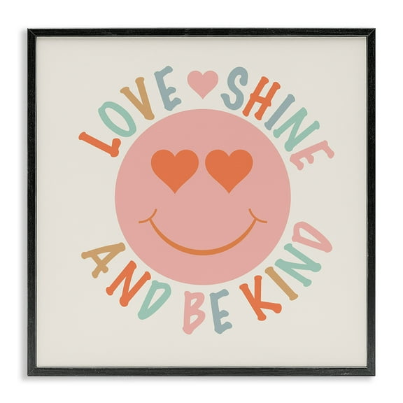 Stupell Industries Retro Be Kind Text & Numbers Painting Black Framed Art Print Wall Art, 12 x 12