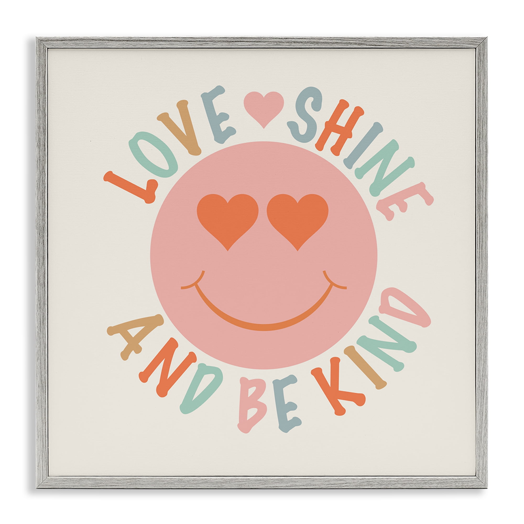Stupell Industries Retro Be Kind Text & Numbers Painting Gray Framed Art Print Wall Art, 12 x 12