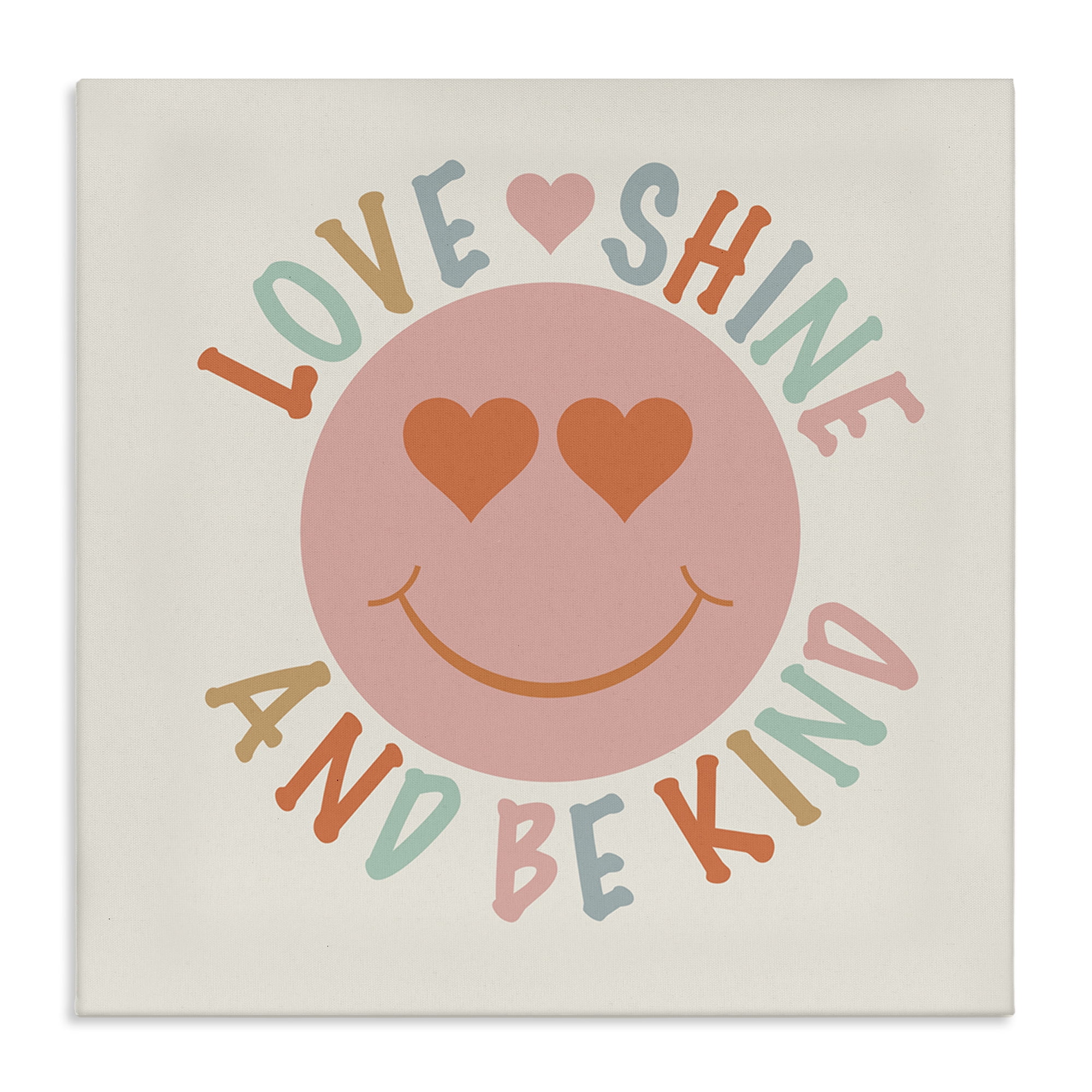 Stupell Industries Retro Be Kind Text & Numbers Painting Wrapped Canvas Art Print Wall Art, 36 x 36