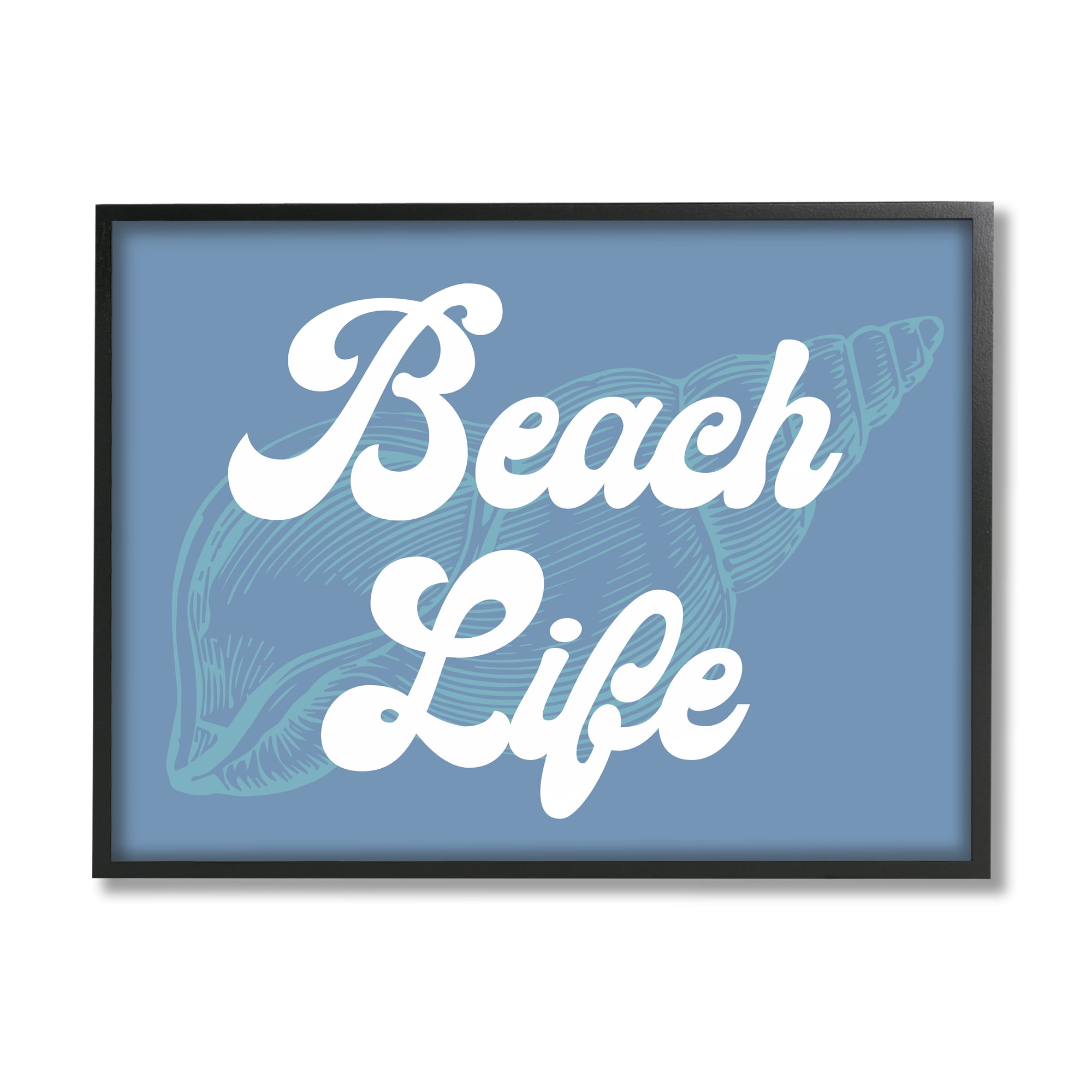 Stupell Industries Retro Beach Life Phrase Animals & Insects Painting Black Framed Art Print Wall Art, 20 x 16