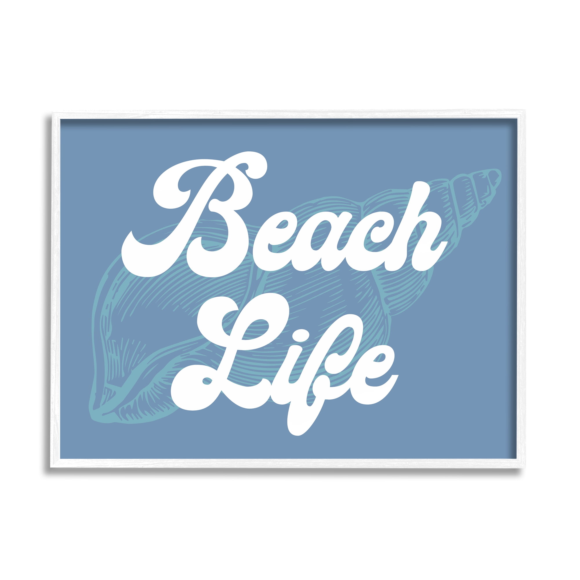 Stupell Industries Retro Beach Life Phrase Animals & Insects Painting White Framed Art Print Wall Art, 30 x 24